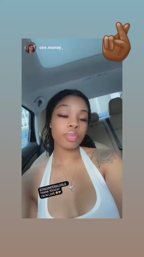 Customer showing her Tae's Imperial Gold grillz